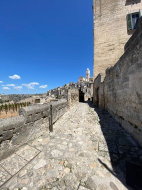 İtalya 'daki Matera şehrinin dikey çekimi