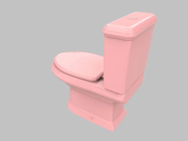 Kleiderschrank Rosa Toilette Badezimmer Porzellan Illustration — Stockfoto