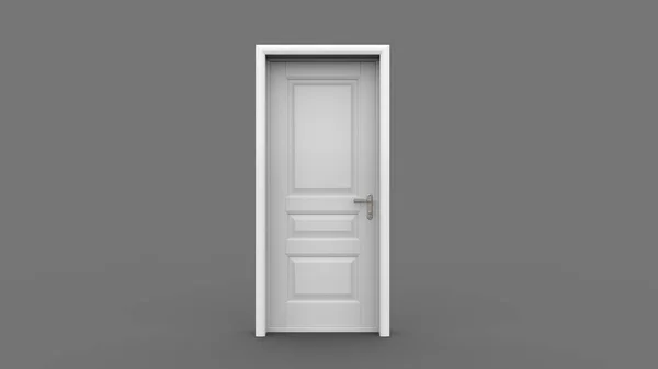 Kreative Weiße Tür Illustration Der Offenen Geschlossenen Tür Machen Eingang — Stockfoto