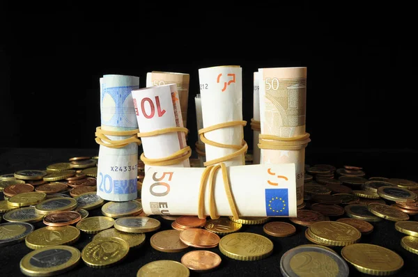Alguns Dinheiro Espalhado Representando Diferentes Mercados Conceito Financeiro — Fotografia de Stock