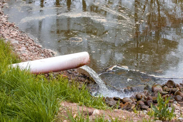 Discharge of polluted water through a pipe, toxic, polluted