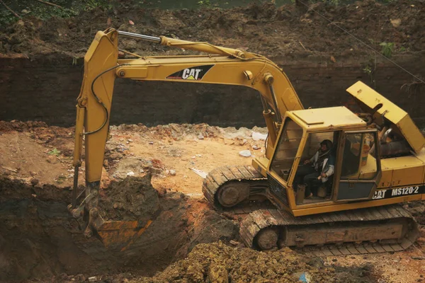 Dez 2020 Daca Bangladesh Trabalhos Construção Estão Acontecendo Com Escavadora — Fotografia de Stock