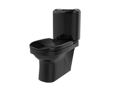 Banyo wc porselen siyah hijyenik su dolabı - 3 boyutlu illüstrasyon