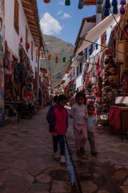 Pisac, Peru 'daki geleneksel yaşam sahneleri