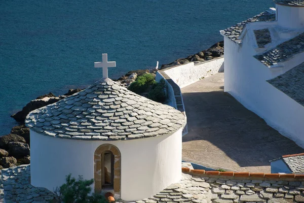 Wonderful Traditional Island Church Skopelos Panagitsa Castle Greece — Stock Photo, Image