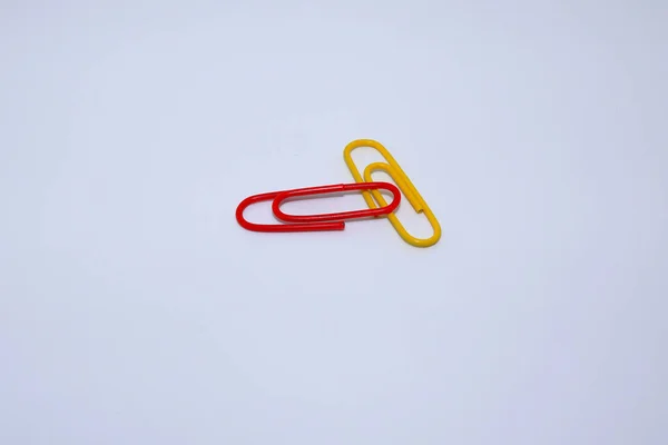 Closeup Paper Clips Isolated White Background — Stock Photo, Image