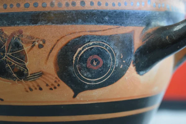 古代ギリシャ絵画と陶器のクローズアップショット — ストック写真