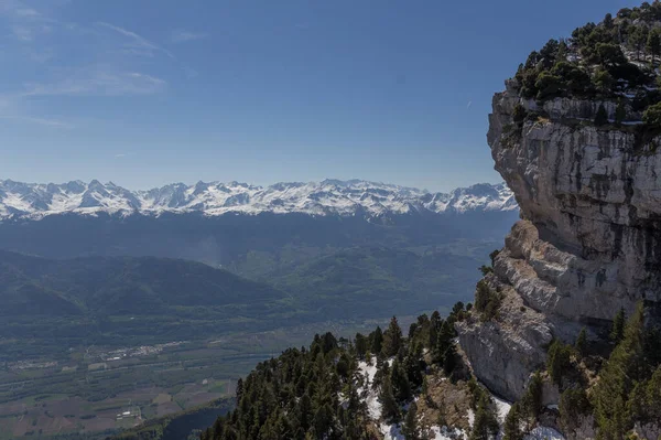 Eine Tiefschneeaufnahme Der Alpen Frankreich Einem Sonnigen Tag — Stockfoto
