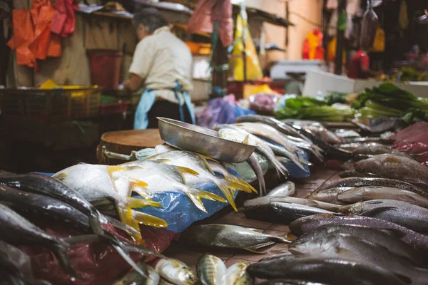 Свежая Рыба Местном Рынке Куала Лумпуре Малайзия — стоковое фото