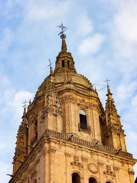 Вертикальный Снимок Внешнего Вида Башни Нового Собора Саламанки Испания — стоковое фото