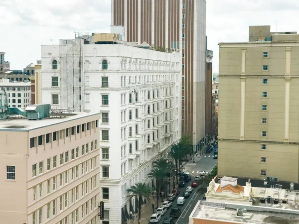 Une Vue Aérienne Des Façades Des Bâtiments Résidentiels Bruns Blancs — Photo