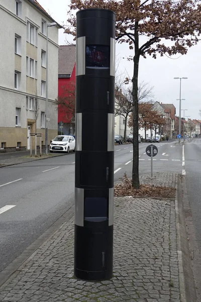 Ocak 2022 Hildesheim Lower Saxony Almanya Sabit Hız Tuzağı Siyah — Stok fotoğraf