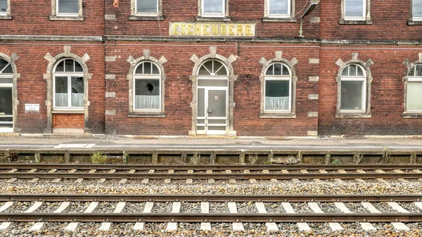 Edifício Fechado Ruínas Estação Ferroviária Eichenberg Alemanha — Fotografia de Stock