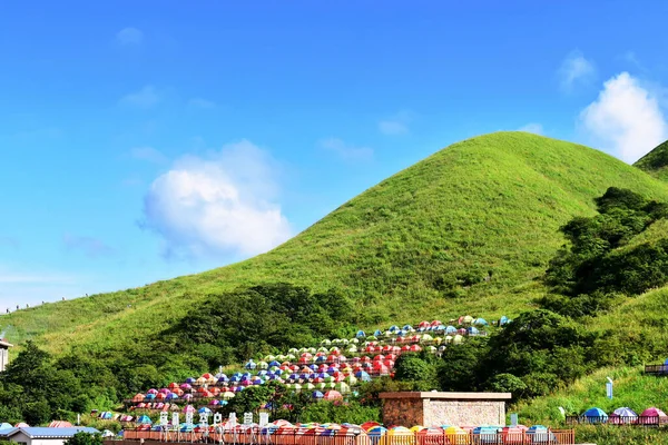 Belos Campos Coloridos Montanha Verde Wugong Pingxiang Província Jiangxi China — Fotografia de Stock