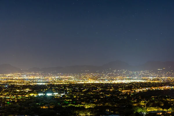 Una Splendida Vista Sul Paesaggio Urbano Tucson Notte Arizona Usa — Foto Stock