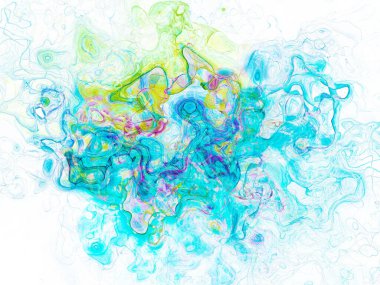 Soyut arkaplan illüstrasyonuna bir göz atın, modern hipster fraktal alev grafiği. Renkli sürreal poster, afiş