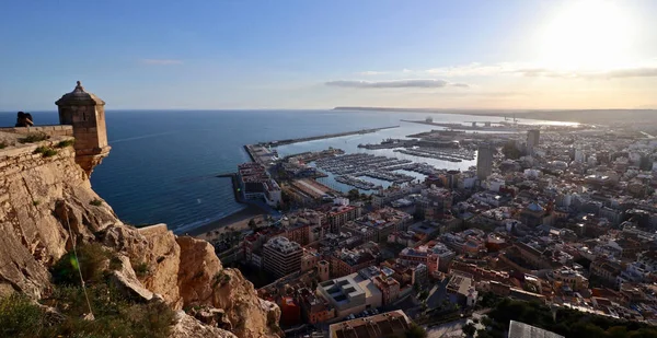 Une Vue Aérienne Beau Paysage Urbain Alicante Espagne Avec Une — Photo