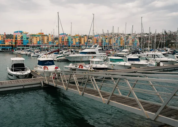 Ein Malerischer Blick Auf Boote Und Schiffe Hafen Von Albufeira — Stockfoto