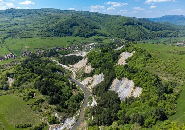Paysage Canyon Salé Praid Resort Roumanie Été Drone Dessus — Photo