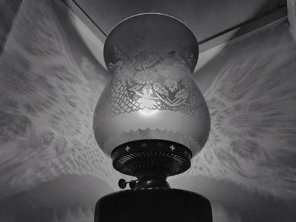 Ornate Kerosene Lamp Illuminating Room — Stock Photo, Image