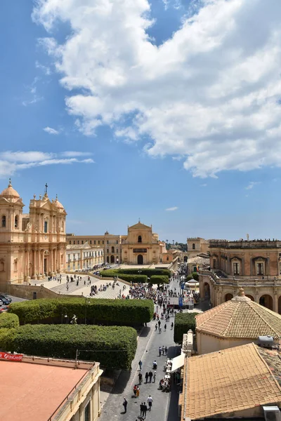 Veduta Della Città Noto Dai Tetti Della Cattedrale Italia — Foto Stock