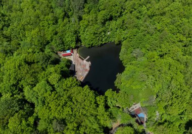 Romanya, en üst manzara, yaz mevsimi Alunis Gölü manzarası