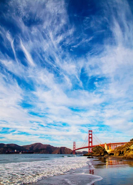 Breathtaking View Golden Gate Bridge Beach San Francisco California — Stock Photo, Image