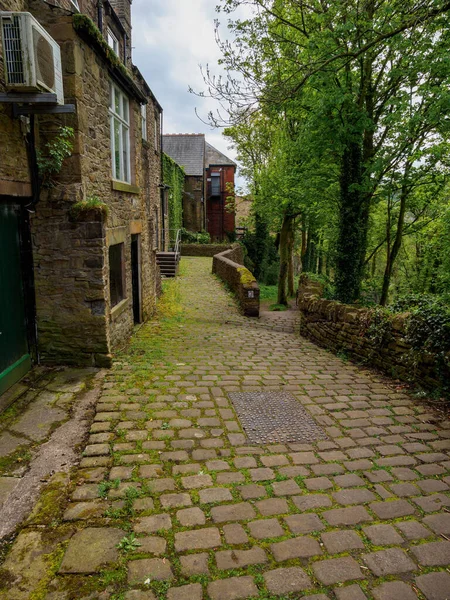 Taşın Arkasındaki Eski Patika New Mills Köyü Derbyshire Ngiltere — Stok fotoğraf