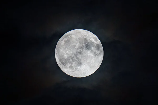 Glowing Full Moon Dark Sky — Stock Photo, Image