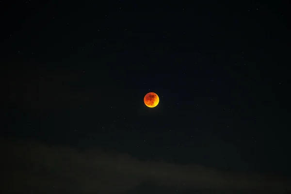 Luna Piena Durante Eclissi Lunare Nel Cielo Nero — Foto Stock
