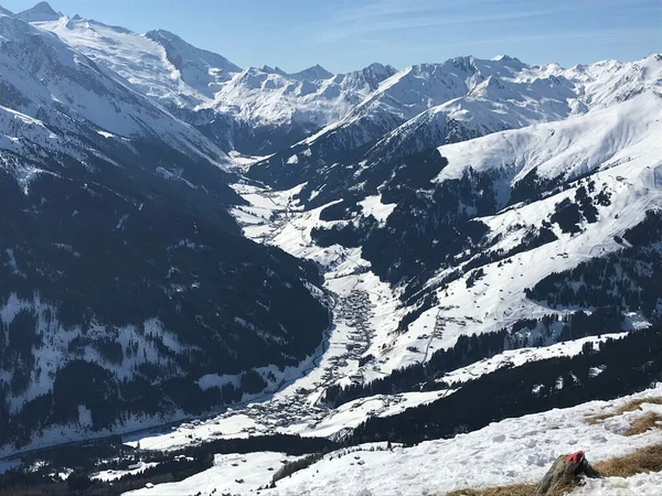 Una Vista Aérea Hermosas Montañas Zillertal Austria — Foto de Stock