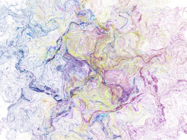 Soyut arkaplan illüstrasyonuna bir göz atın, modern hipster fraktal alev grafiği. Renkli sürreal poster, afiş