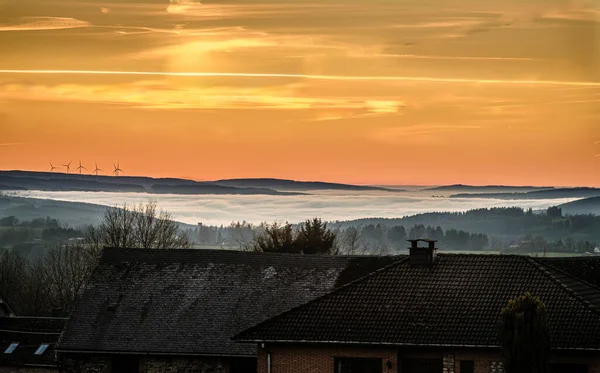 Beautiful Landscape Bright Sunset Sky — Stock Photo, Image