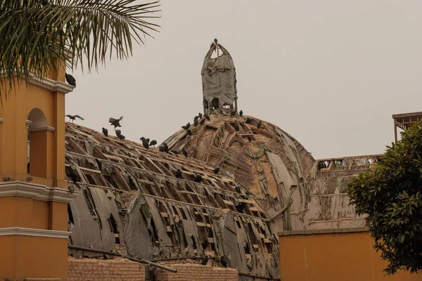 Malebný Pohled Kopuli Opuštěného Kostela Limě Peru — Stock fotografie