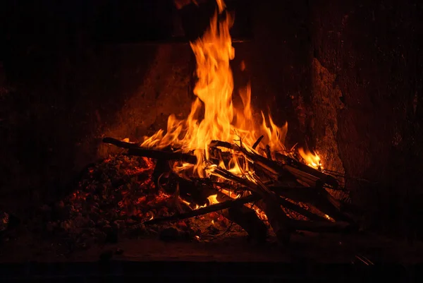 Brennholz Der Hausecke Wärme Des Hauses Und Hypnotisches Bild — Stockfoto