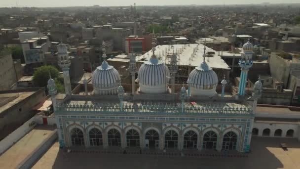 巴基斯坦拉瓦尔品第Jamia清真寺的空中景观 — 图库视频影像
