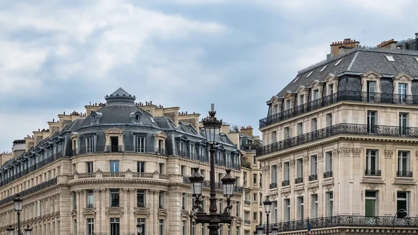 Paryż Piękny Budynek Avenue Opera Luksusowej Okolicy Centrum — Zdjęcie stockowe