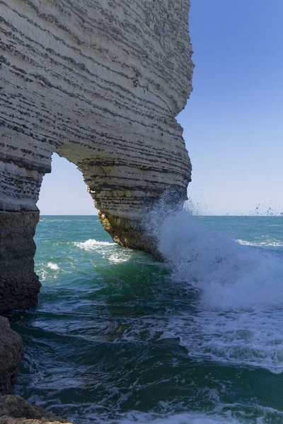 Aerial View Beautiful Mountains Water Etretat France — Stock Photo, Image