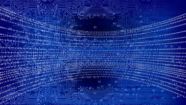 Soyut fütüristik çarklar teknoloji arka plan kavramı. Koyu mavi arkaplan üzerinde hareket deseni ve hareket bulanıklığı.