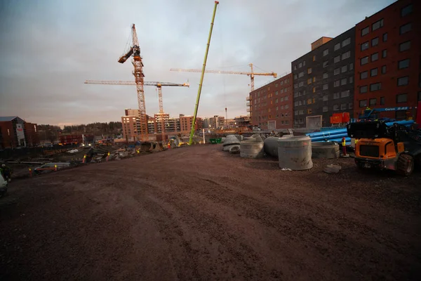 Lugar Construcción Lorenskog Noruega — Foto de Stock