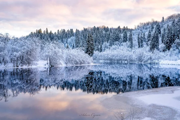 Río Nidelva Invierno Trondheim Noruega — Foto de Stock