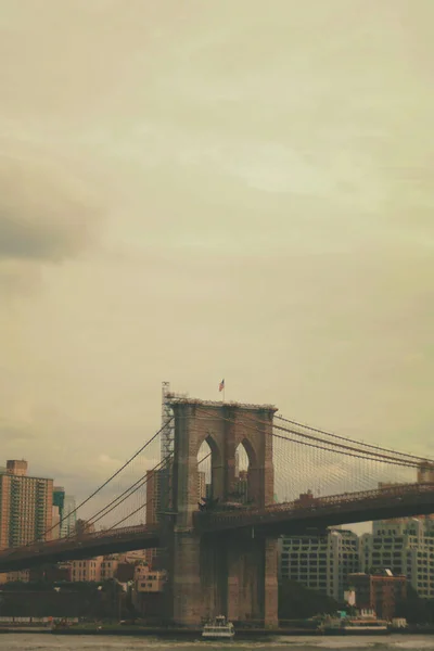 Egy Gyönyörű Felvétel Brooklyn Hídról New Yorkban — Stock Fotó