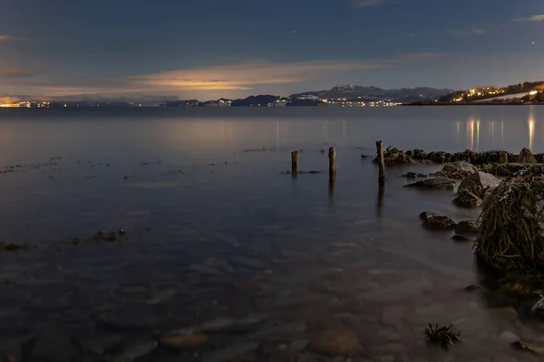 Natural Landscape Trondheim Norway Night — Stock Photo, Image