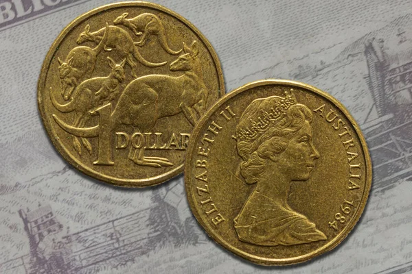 Australian dollar coin obverse and reverse. Currency of the Commonwealth of Australia