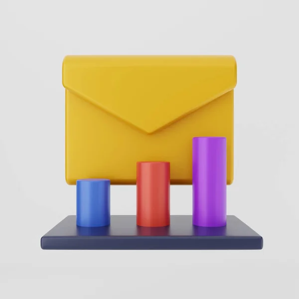 Illustration Eines Mail Symbols Auf Grauem Hintergrund — Stockfoto