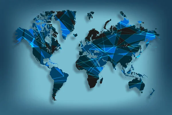 Globale Wereldkaart Technologie Banner Business Technology Achtergrond Een Abstracte Wereldkaart — Stockfoto
