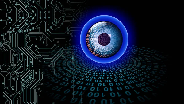 Technology binary eye. electronic eye futuristic technology.