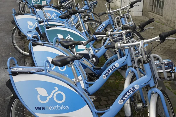 Januar 2022 Kaiserslautern Rheinland Pfalz Deutschland Blau Weiße Vrnnextbike Leihräder — Stockfoto