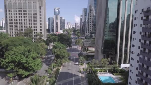 Sao Paulo Faria Lima Avenue Panorama Krásné Město Moderní Firemní — Stock video