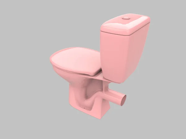 Skříň Růžová Toaleta Koupelna Porcelán Ilustrace — Stock fotografie
